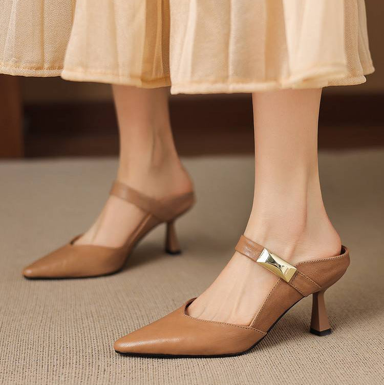 Leather Mary Jane Mules