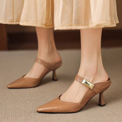 Leather Mary Jane Mules