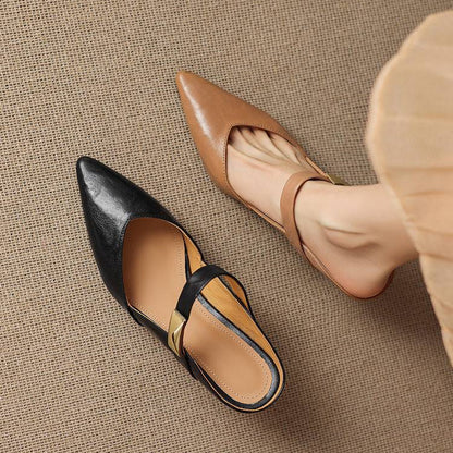 Leather Mary Jane Mules