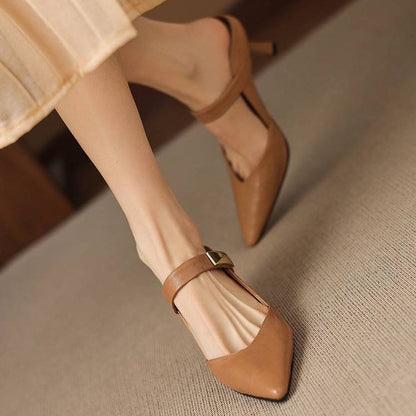 Leather Mary Jane Mules