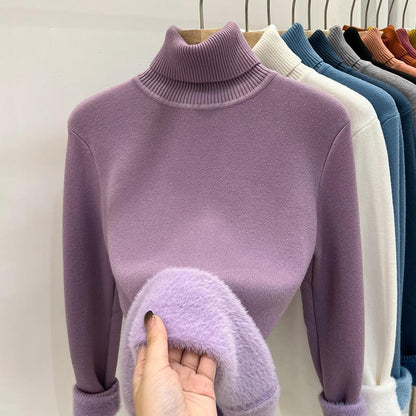 Women’s Fleece-Lined High Neck Sweater