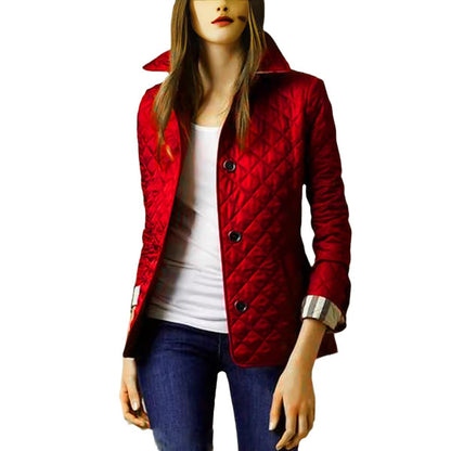Elegant Lapel Single-Breasted Slim Warm Spun Cotton Top