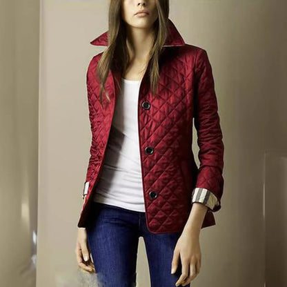 Elegant Lapel Single-Breasted Slim Warm Spun Cotton Top