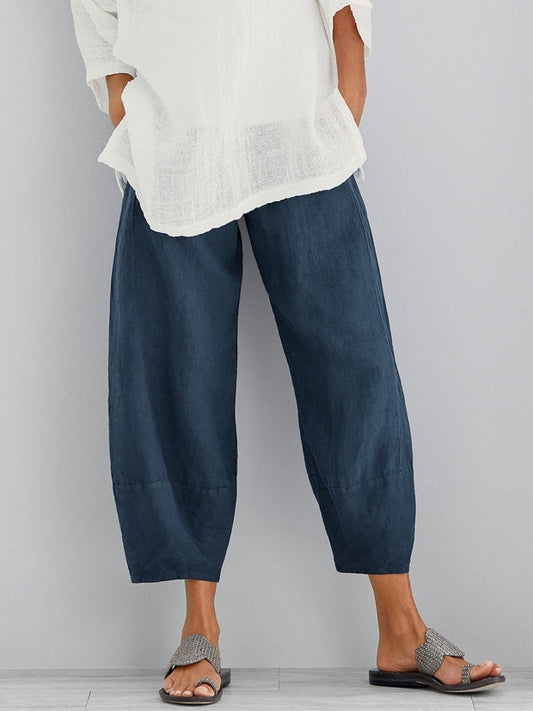 Women's Wide Leg Linen Trousers