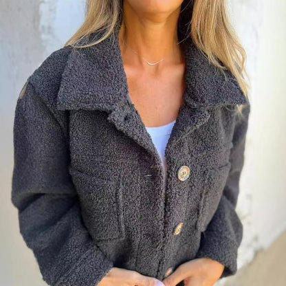 Lapel Single-Breasted Wool Coat