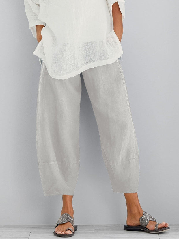 Women's Wide Leg Linen Trousers