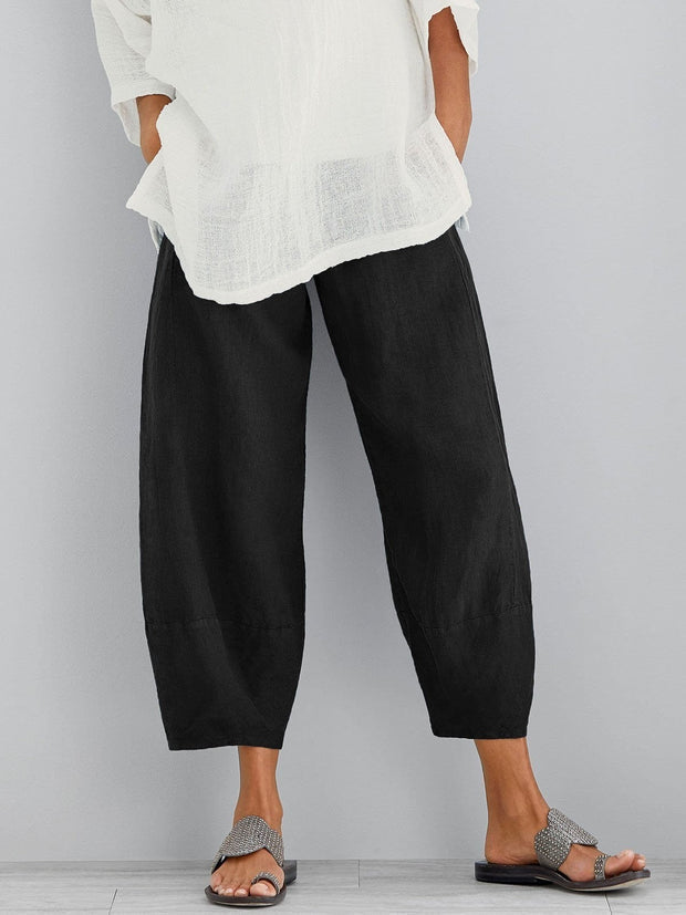Women's Wide Leg Linen Trousers