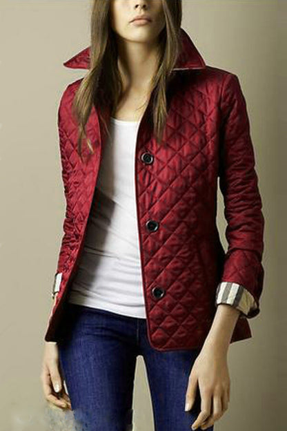 Elegant Lapel Single-Breasted Slim Warm Spun Cotton Top