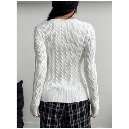 Women’s Slim Fit V-Neck Cable Knit Sweater
