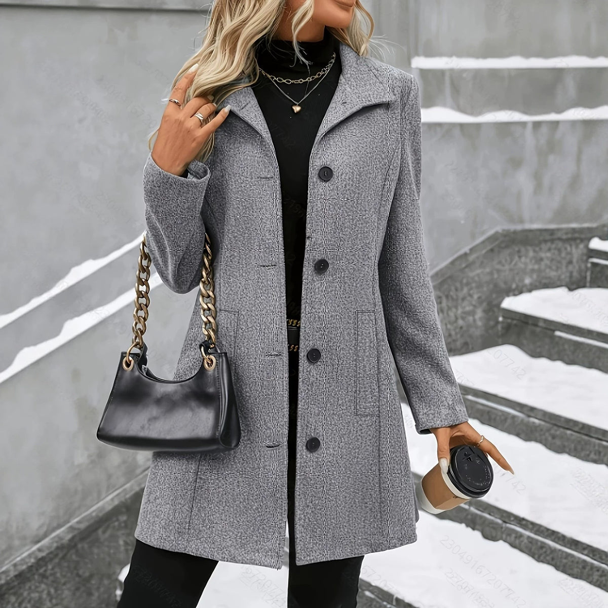 Women’s Mid-Length Wool Blend Coat