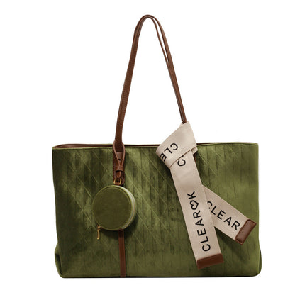 Retro Flannel Tote Bag for Women