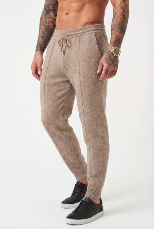 Women's Beige Merino Wool Trousers