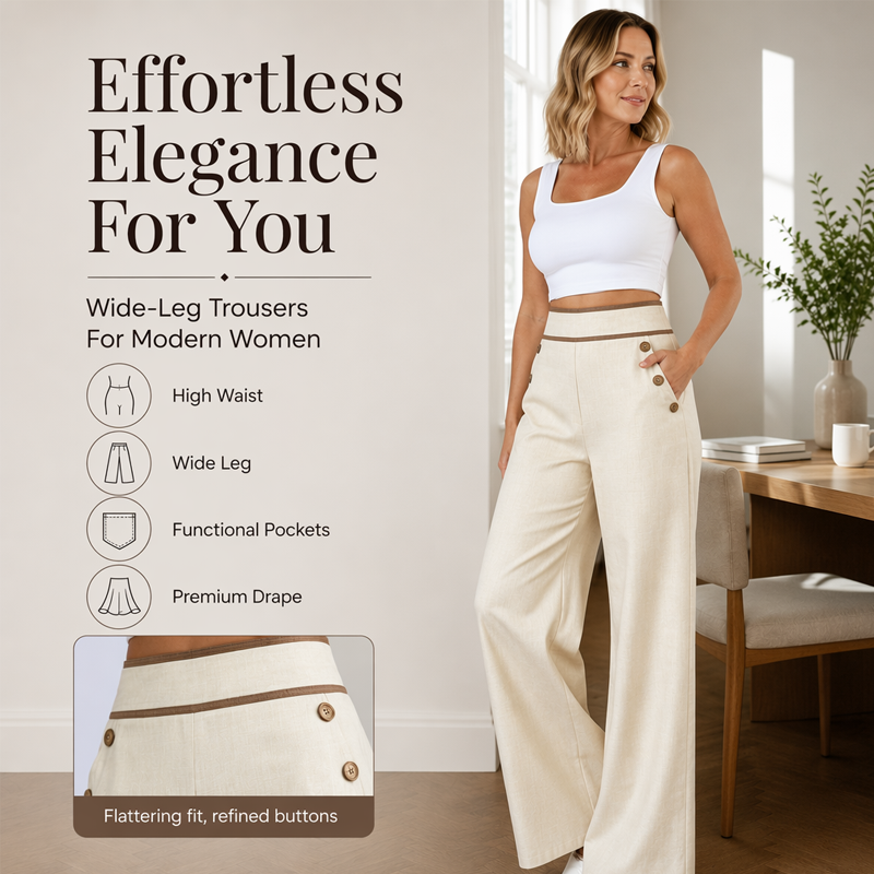 Women's High Waisted Wide Leg Trousers