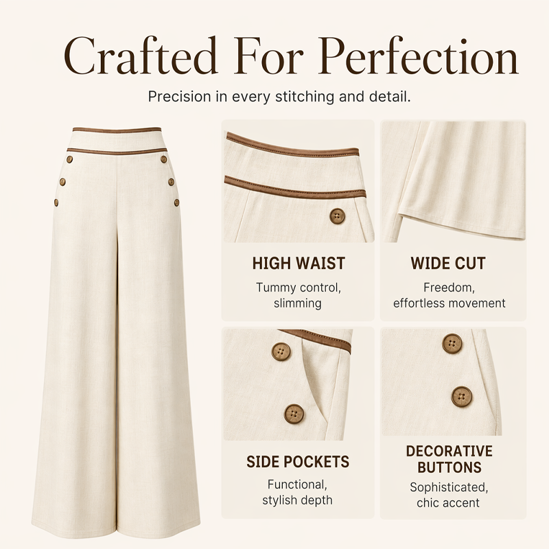 Women's High Waisted Wide Leg Trousers