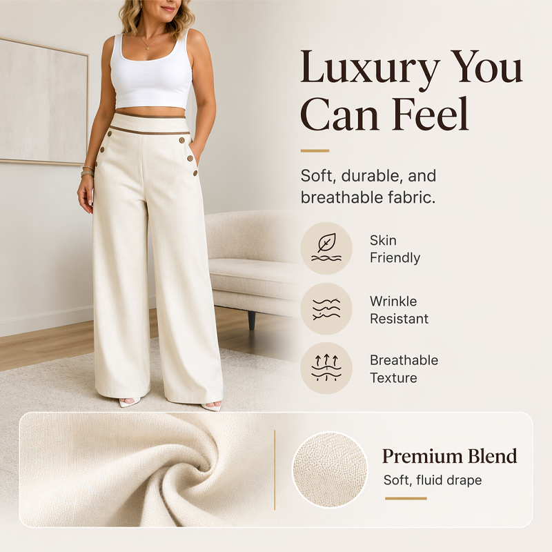 Women's High Waisted Wide Leg Trousers